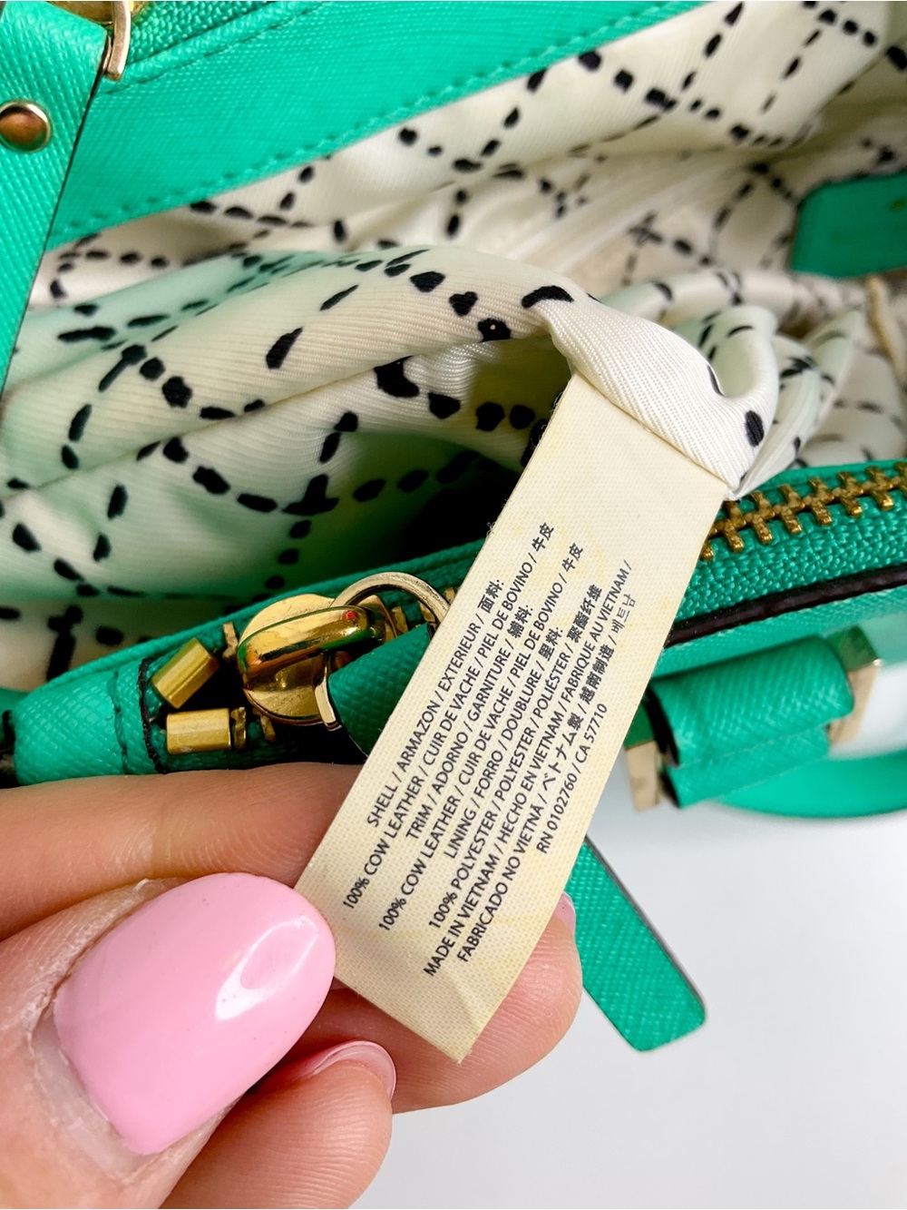 KATE SPADE Turquoise Tote Handbag - Structured Everyday Shoulder Bag - Picture 11 of 11